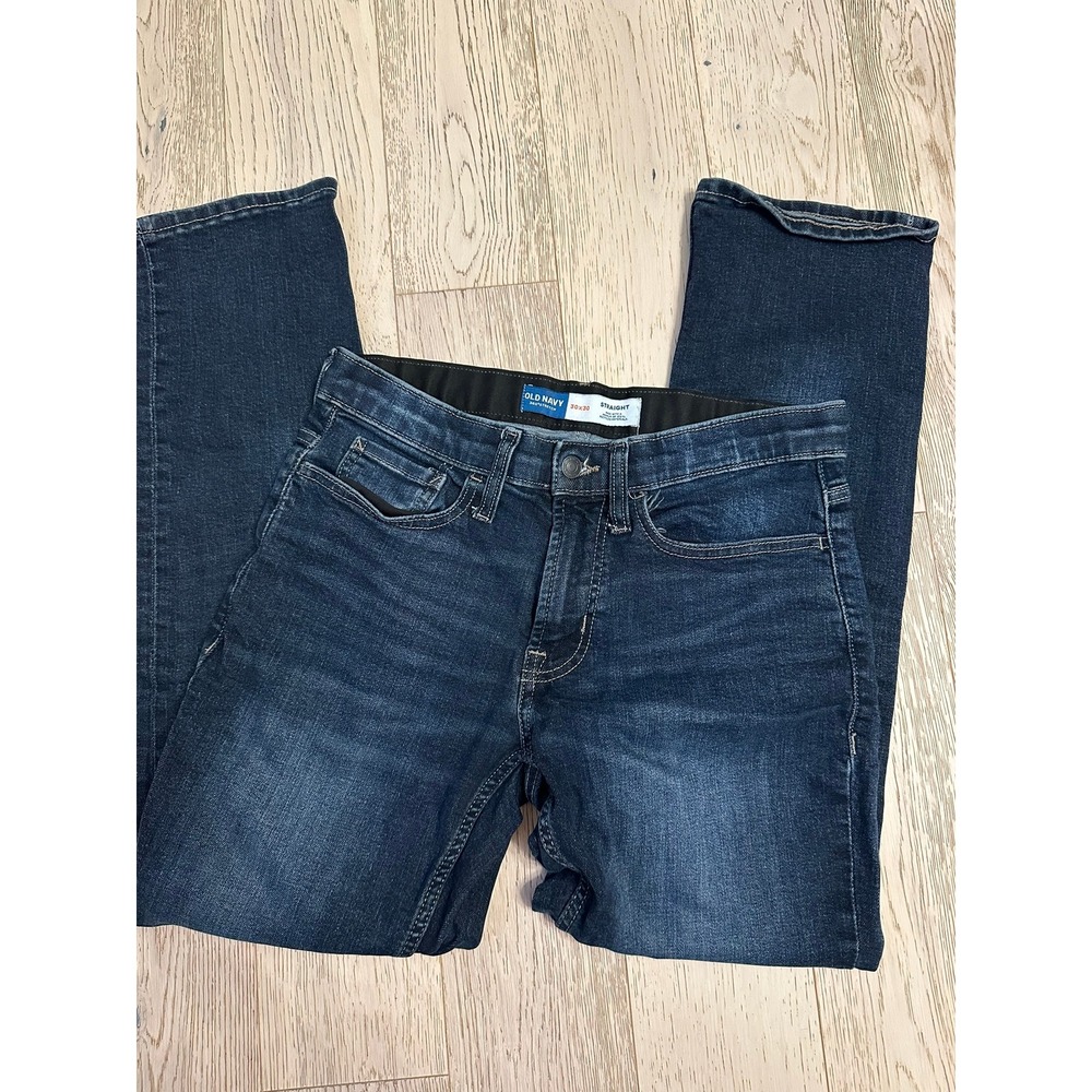 Old Navy 360 Stretch Straight Leg Jeans Mens 30x30 Dark Wash Blue Denim